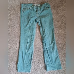 Retro Teal Stretch Corduroy Pants